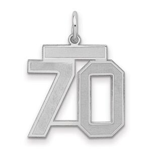 Sterling Silver, Jersey Collection, Medium Number 70 Pendant